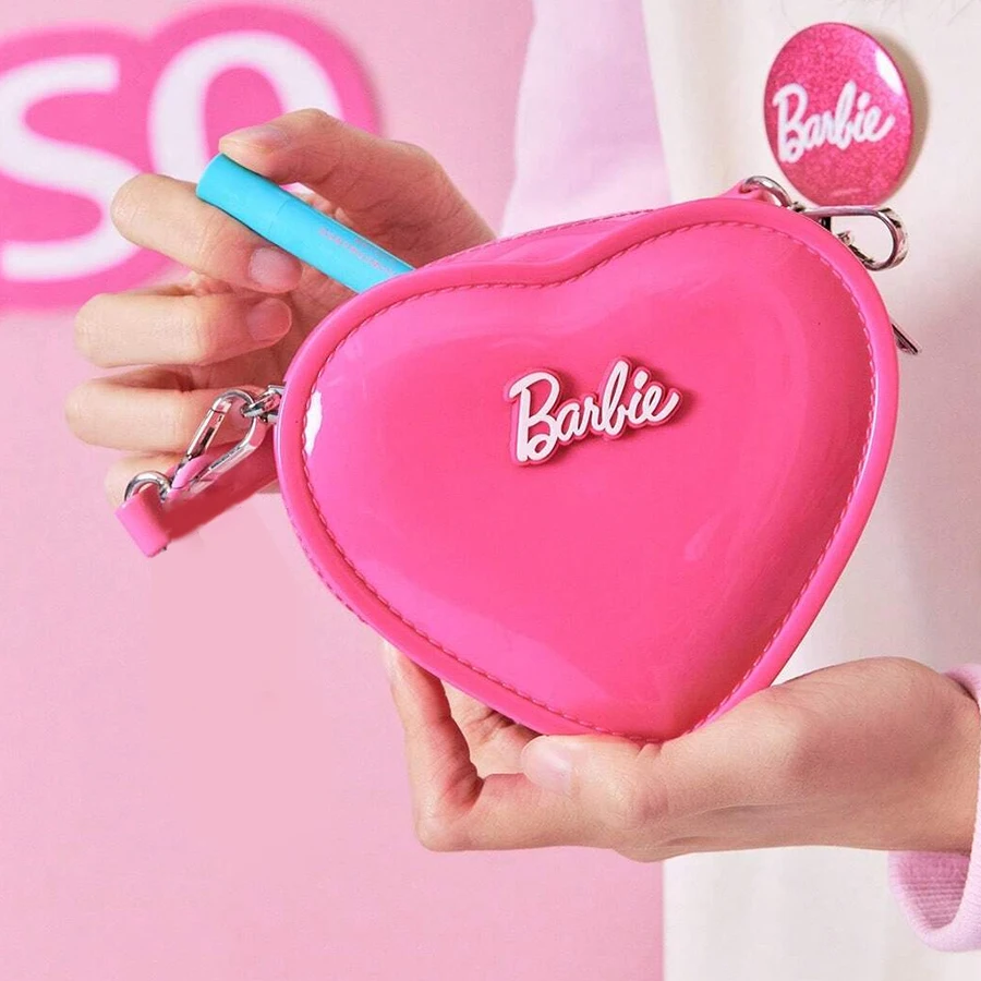 Barbie Jelly Bag Cute Heart Shape Mini Handbag PVC Kawaii Y2K Style Waterproof Pink Coin Purse Summer Holiday Gift for Girls