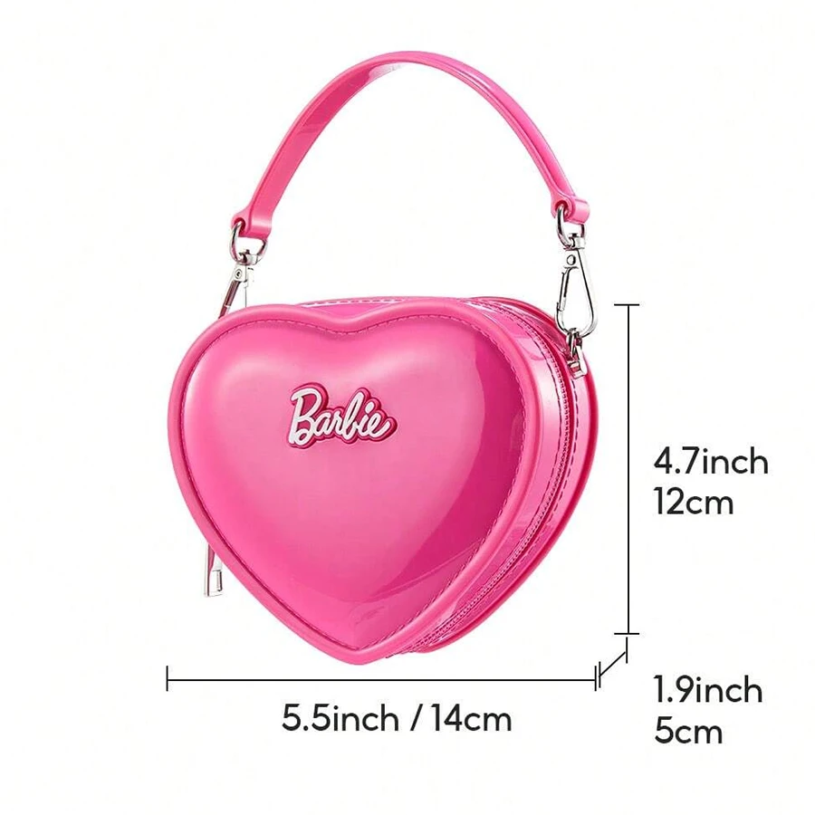 Barbie Jelly Bag Cute Heart Shape Mini Handbag PVC Kawaii Y2K Style Waterproof Pink Coin Purse Summer Holiday Gift for Girls