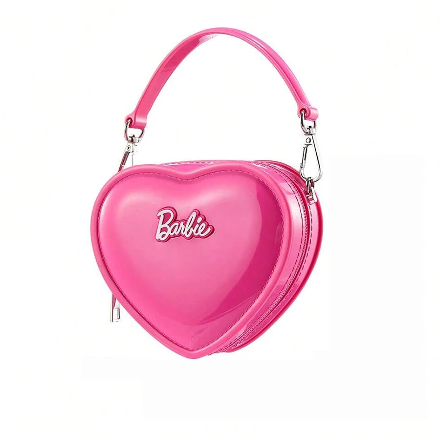 Barbie Jelly Bag Cute Heart Shape Mini Handbag PVC Kawaii Y2K Style Waterproof Pink Coin Purse Summer Holiday Gift for Girls