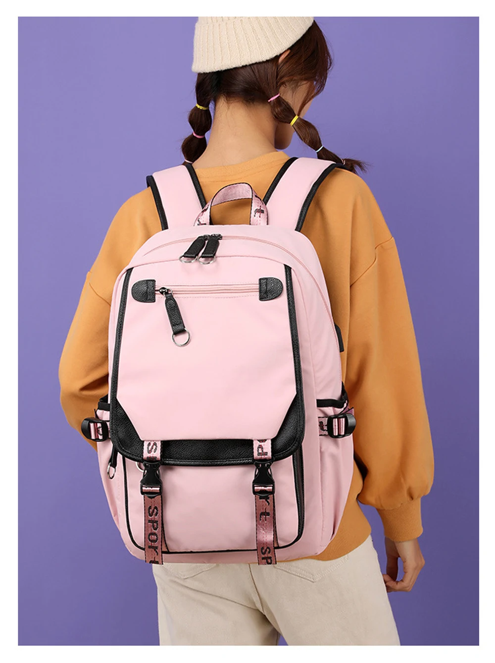 Teenager School Backpack for Students Daily Bagpack Backpacks for Girl Black Cat Cartoon School Bag with Pen Lunch Bags 3pcs/set