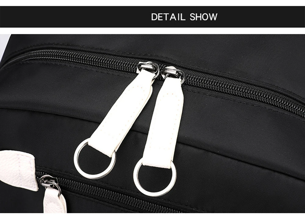 Teenager School Backpack for Students Daily Bagpack Backpacks for Girl Black Cat Cartoon School Bag with Pen Lunch Bags 3pcs/set