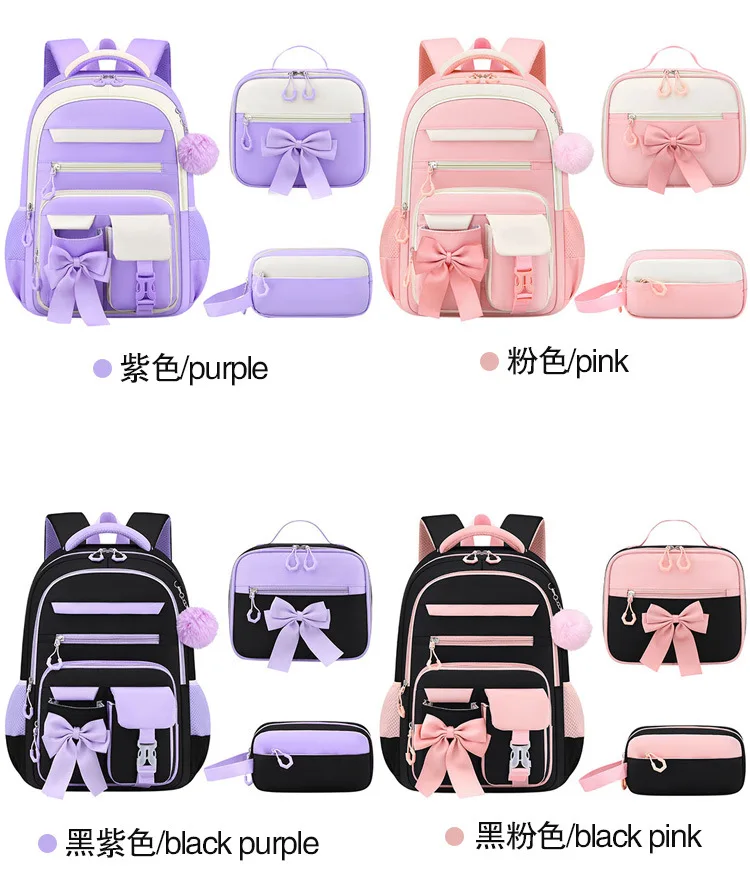 Cute Student Backpack 3pcs/set Primary Schoolbag Rabbits and Quicksand Kawaii Student Backpack Teenage Girls Handbag Rucksack