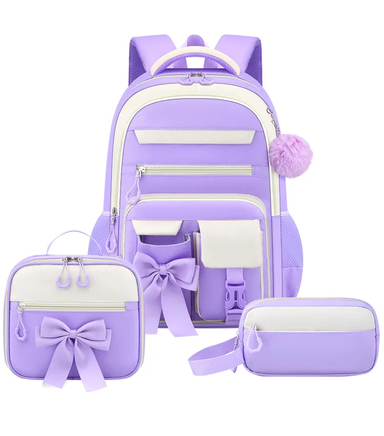 Cute Student Backpack 3pcs/set Primary Schoolbag Rabbits and Quicksand Kawaii Student Backpack Teenage Girls Handbag Rucksack