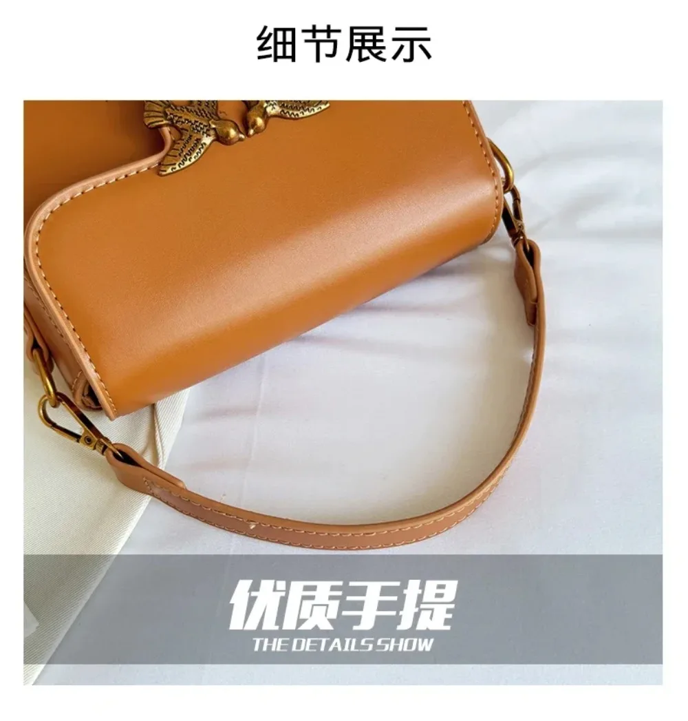 High-end Crossbody Handbag Leather Tote Bags Trendy Design Commuter Popular Classic Elegant Fashionable Bag with Avian Button