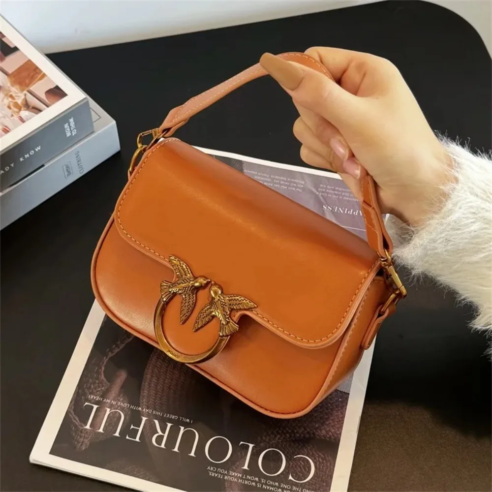 High-end Crossbody Handbag Leather Tote Bags Trendy Design Commuter Popular Classic Elegant Fashionable Bag with Avian Button