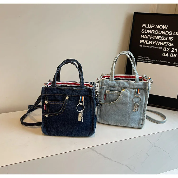 Ladies' Crossbody Bags Creative Retro Washed Denim Personalized Fashionable Verstaile Handbags High-quality Shoulder Bags Girl