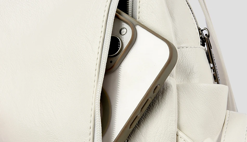 Solid Color Ladies Backpacks Luxury Designer High Quality PU Leather Ladies Anti Theft Backpack Fashion Womens Shoulder Bags Sac