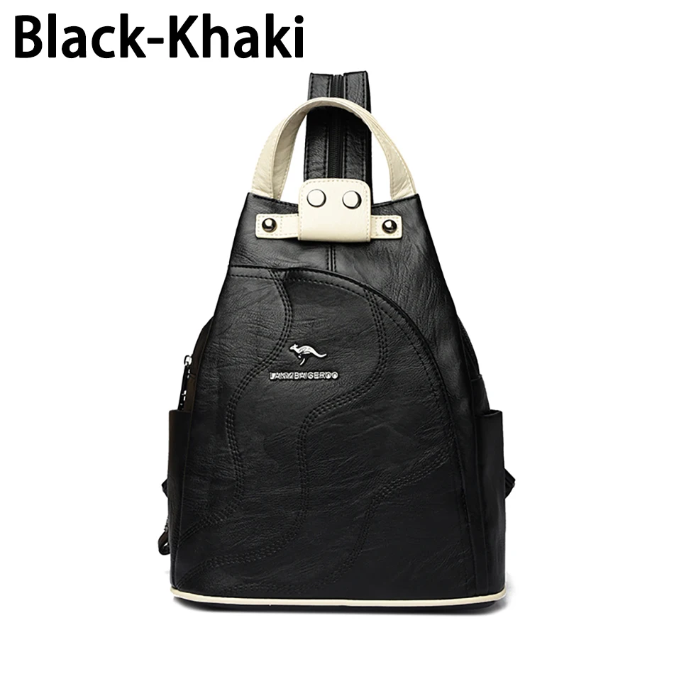 Solid Color Ladies Backpacks Luxury Designer High Quality PU Leather Ladies Anti Theft Backpack Fashion Womens Shoulder Bags Sac
