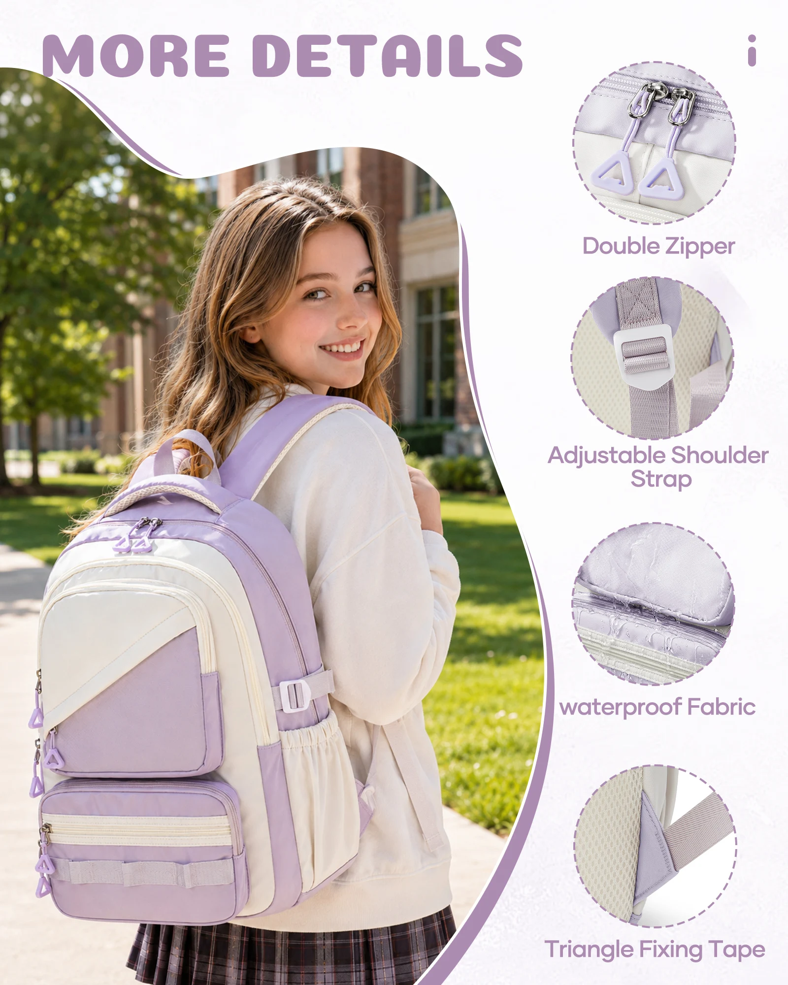 School Bag for Girls, School Backpack Teen Cute Travel Backpacks for Girls, School Girls 5th Grade Elementary School Bookbag