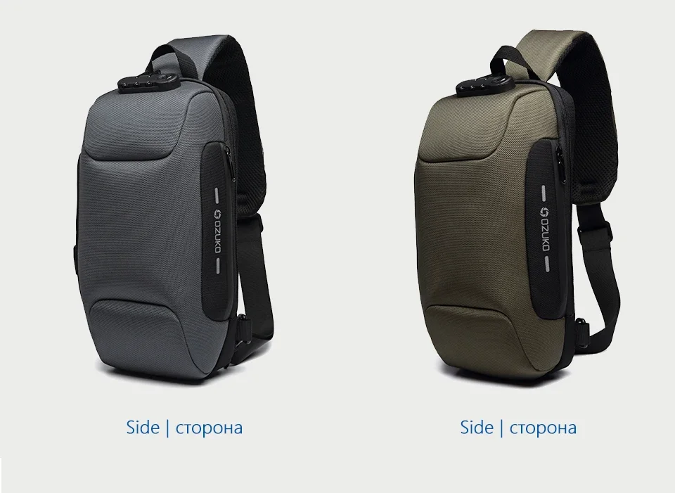 OZUKO 2026 Men's Cross Body Bag Anti-theft Shoulder Messenger Bags Male Waterproof Short Trip Chest Bag Pack