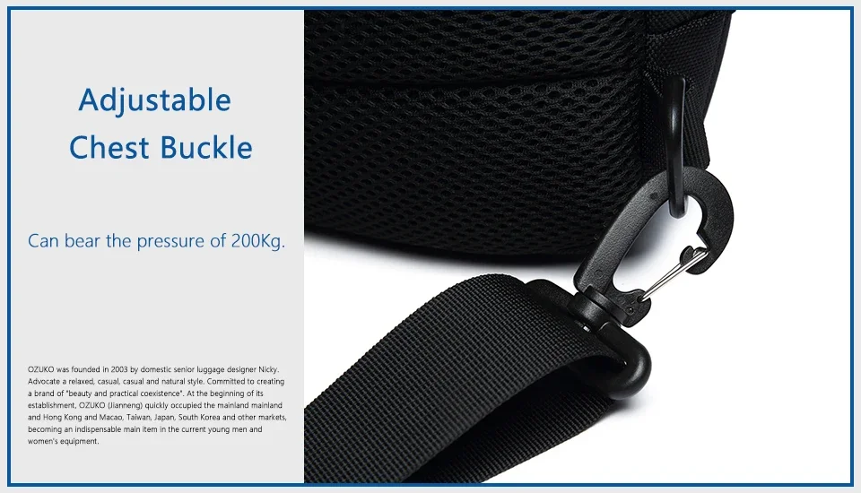 OZUKO 2026 Men's Cross Body Bag Anti-theft Shoulder Messenger Bags Male Waterproof Short Trip Chest Bag Pack