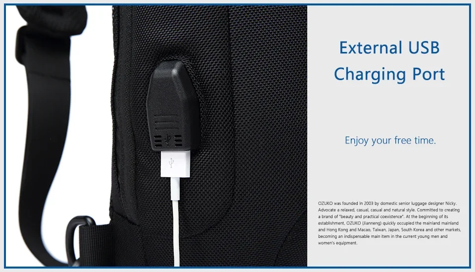 OZUKO 2026 Men's Cross Body Bag Anti-theft Shoulder Messenger Bags Male Waterproof Short Trip Chest Bag Pack