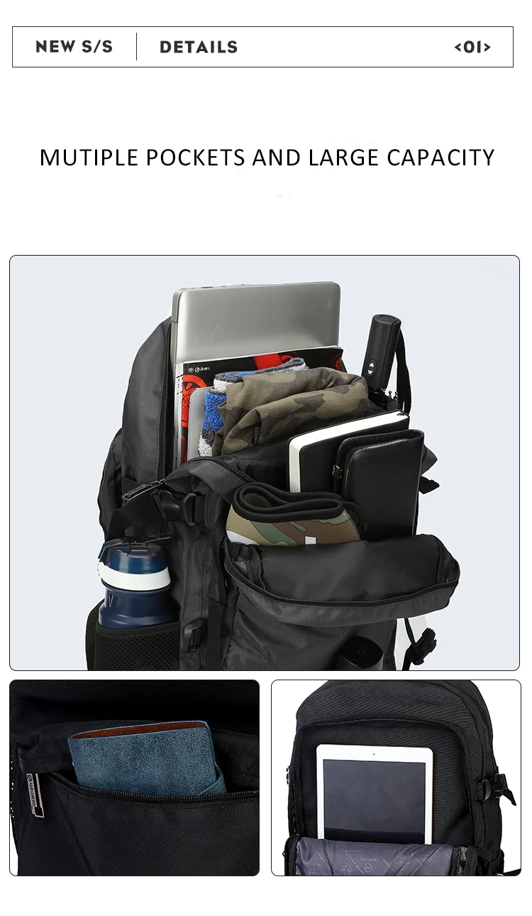 55L Outdoor Waterproof Large Capacity Oversized Hiking Bag Sport Climbing Travel Backpack for Men Women, Lightweight Luggage Bag