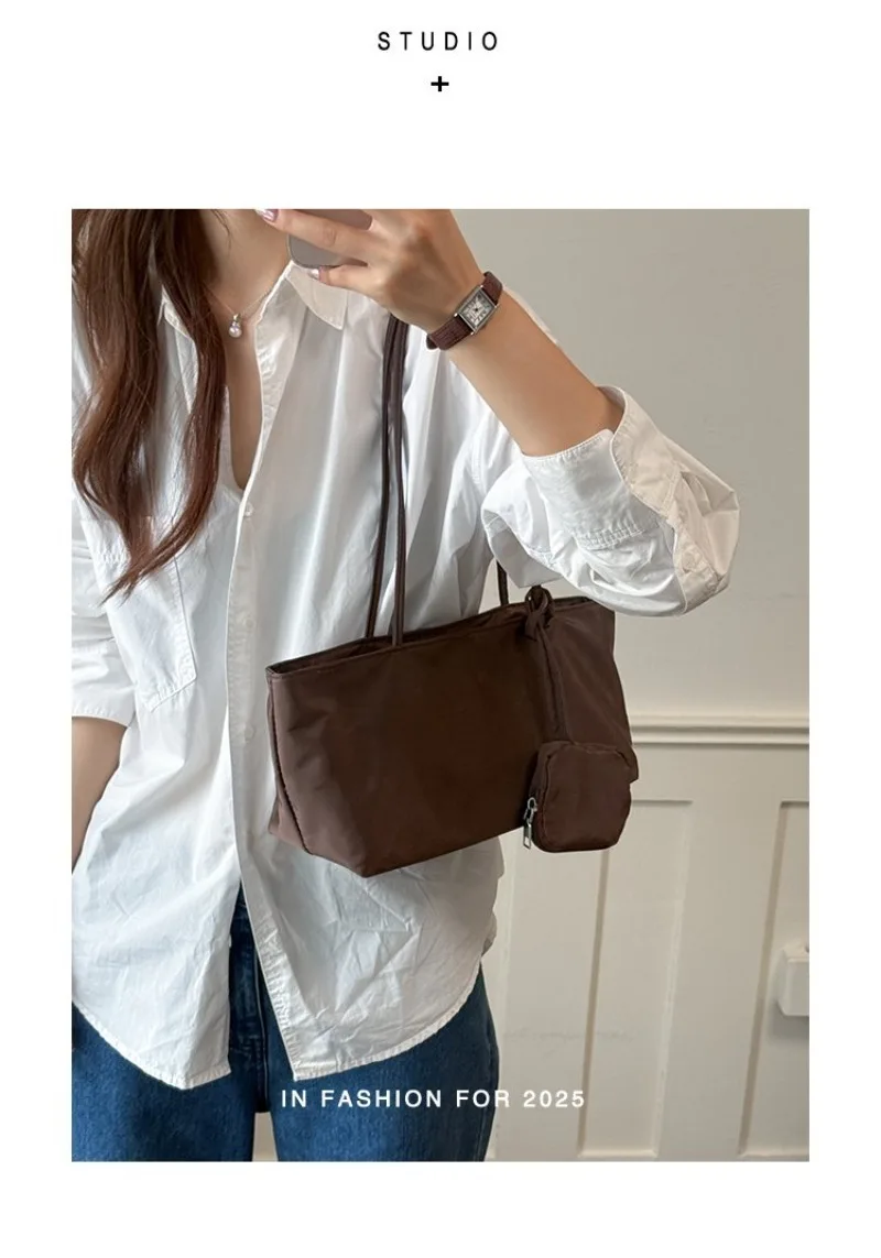 CEEKAY Women's Tote Bag Dark Soft PU Leather Large Shoulder Handbag Drawstring Detail with Mini Pouch Daily Casual Commute Style