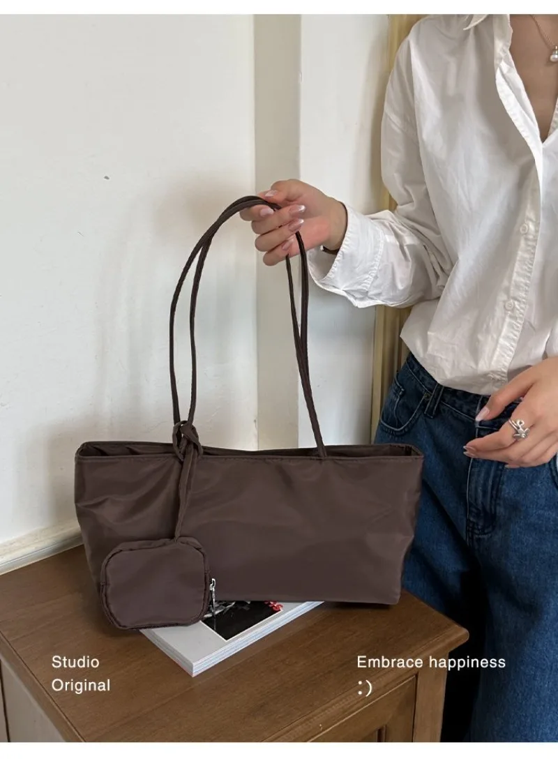 CEEKAY Women's Tote Bag Dark Soft PU Leather Large Shoulder Handbag Drawstring Detail with Mini Pouch Daily Casual Commute Style