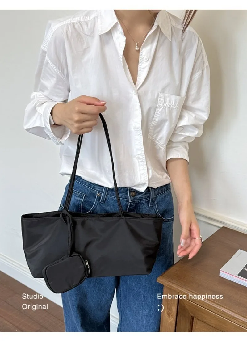 CEEKAY Women's Tote Bag Dark Soft PU Leather Large Shoulder Handbag Drawstring Detail with Mini Pouch Daily Casual Commute Style