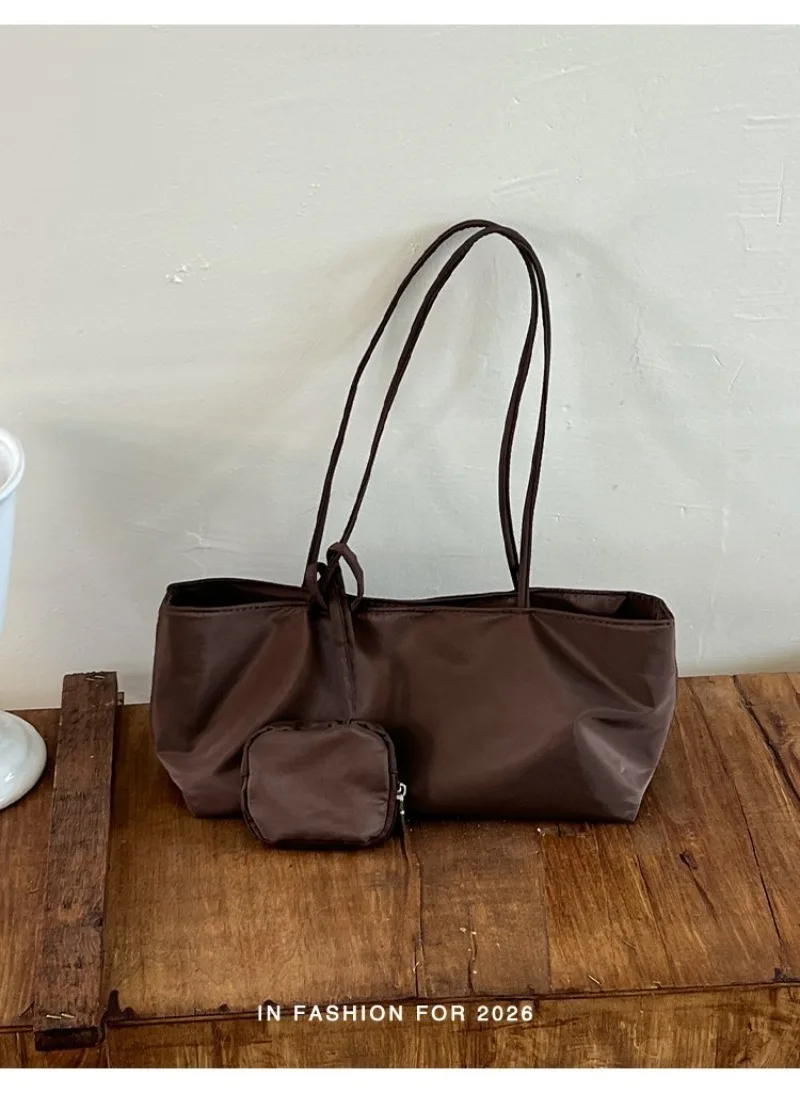 CEEKAY Women's Tote Bag Dark Soft PU Leather Large Shoulder Handbag Drawstring Detail with Mini Pouch Daily Casual Commute Style