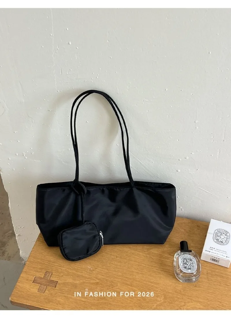 CEEKAY Women's Tote Bag Dark Soft PU Leather Large Shoulder Handbag Drawstring Detail with Mini Pouch Daily Casual Commute Style