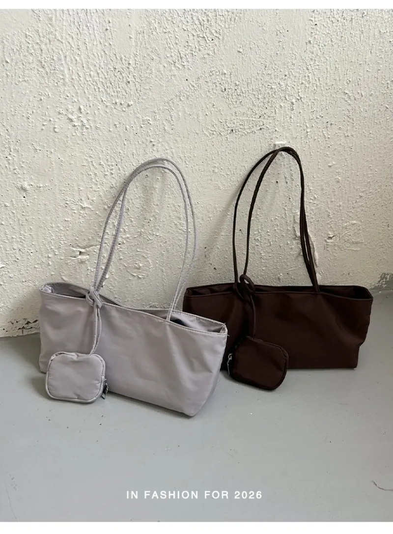 CEEKAY Women's Tote Bag Dark Soft PU Leather Large Shoulder Handbag Drawstring Detail with Mini Pouch Daily Casual Commute Style