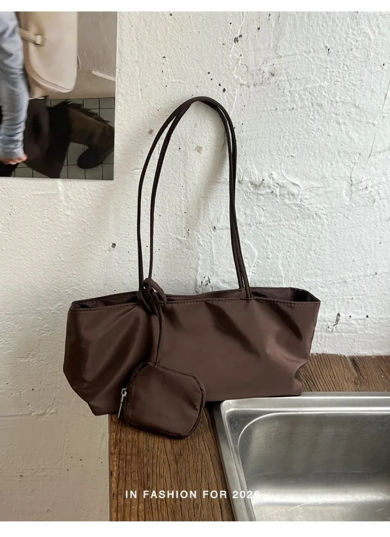 CEEKAY Women's Tote Bag Dark Soft PU Leather Large Shoulder Handbag Drawstring Detail with Mini Pouch Daily Casual Commute Style