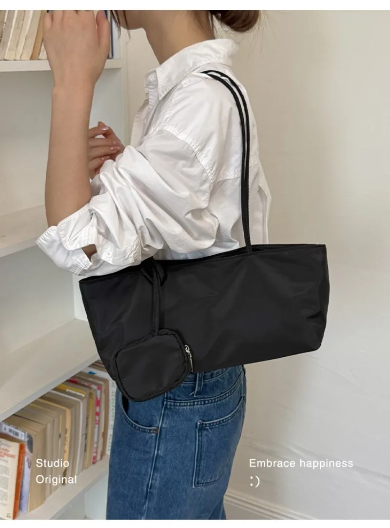 CEEKAY Women's Tote Bag Dark Soft PU Leather Large Shoulder Handbag Drawstring Detail with Mini Pouch Daily Casual Commute Style
