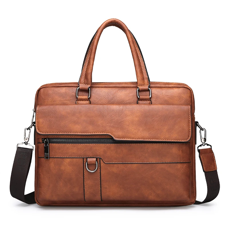 Men's Minimalist Trend Briefcase Large Capacity Office Shoulder Bag Waterproof Business Laptop Handbags Commute Crossbody Bag