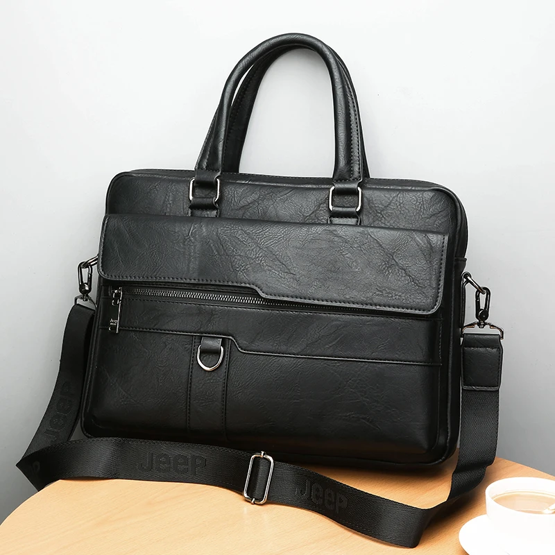 Men's Minimalist Trend Briefcase Large Capacity Office Shoulder Bag Waterproof Business Laptop Handbags Commute Crossbody Bag