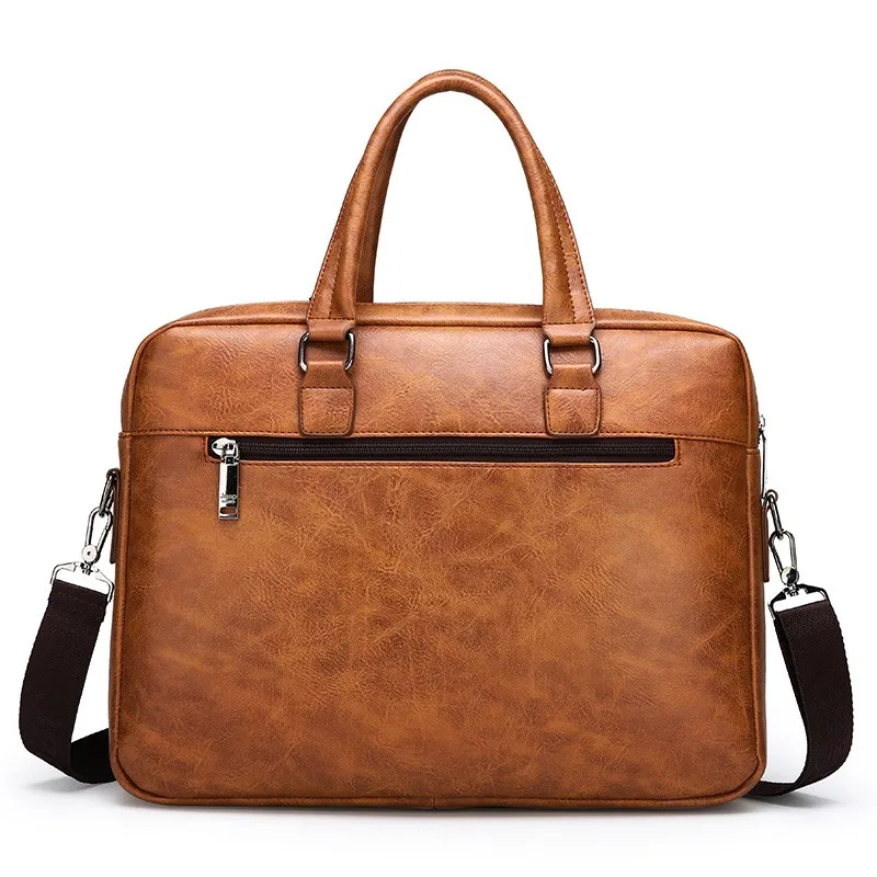 Men's Minimalist Trend Briefcase Large Capacity Office Shoulder Bag Waterproof Business Laptop Handbags Commute Crossbody Bag