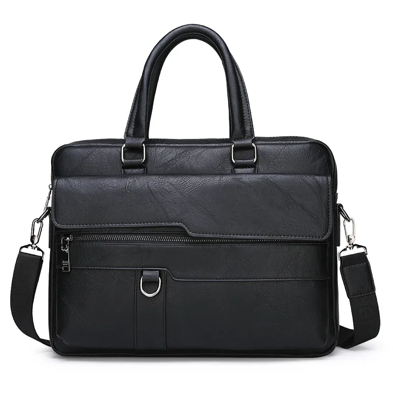 Men's Minimalist Trend Briefcase Large Capacity Office Shoulder Bag Waterproof Business Laptop Handbags Commute Crossbody Bag