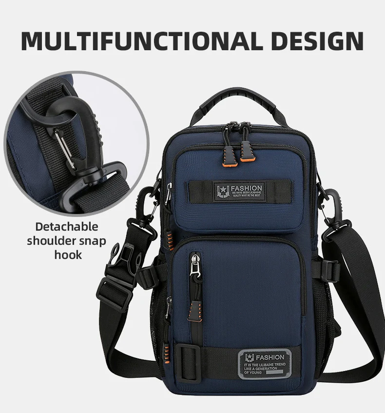 Men's Multifunctional Chest Bag Lightweight Simple Multi-pockets Shoulder Bags Outdoor Sports Hiking Cycling Crossbody Bag