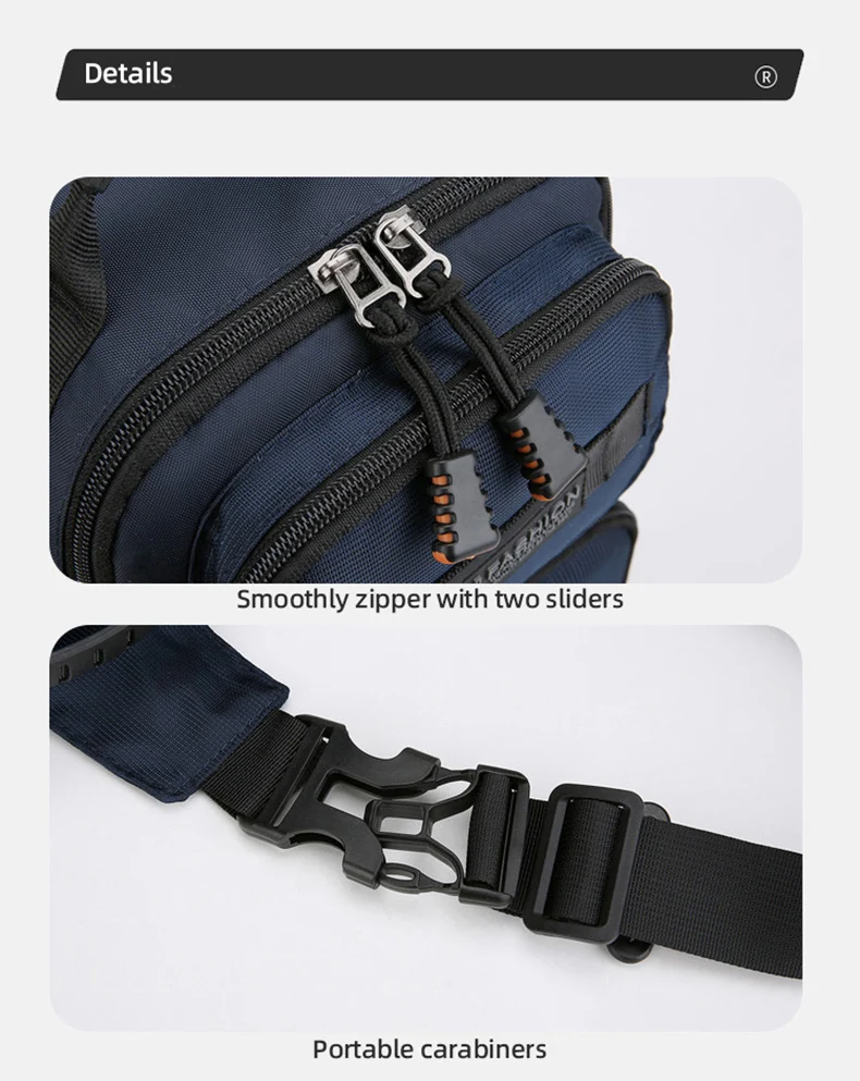Men's Multifunctional Chest Bag Lightweight Simple Multi-pockets Shoulder Bags Outdoor Sports Hiking Cycling Crossbody Bag