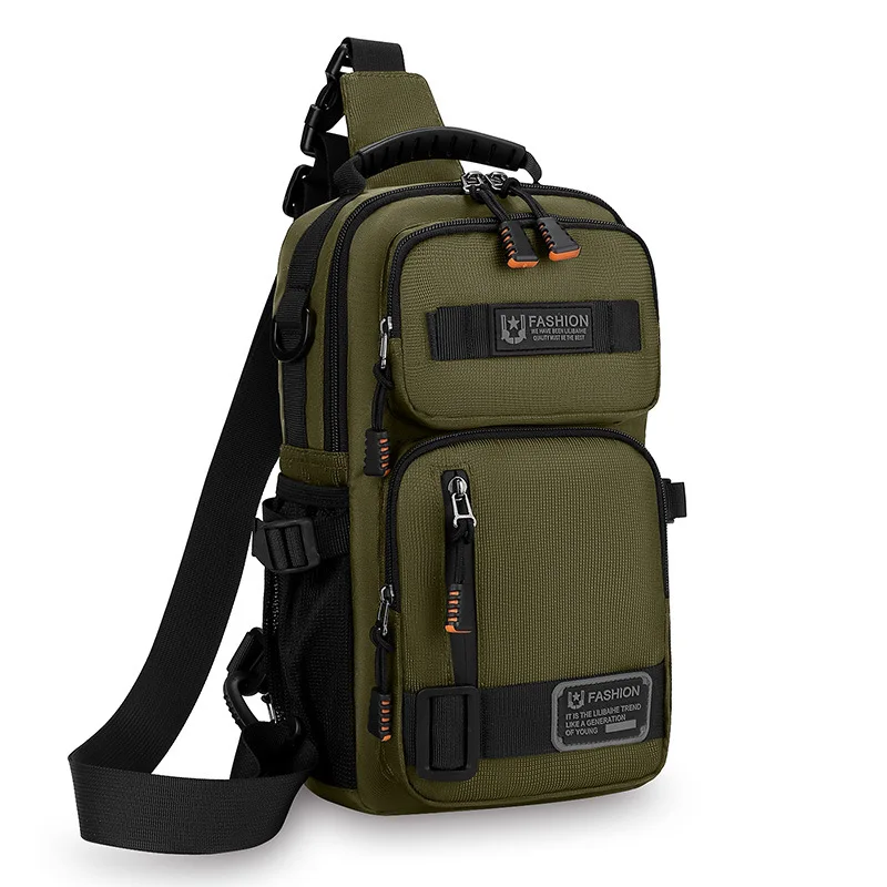 Men's Multifunctional Chest Bag Lightweight Simple Multi-pockets Shoulder Bags Outdoor Sports Hiking Cycling Crossbody Bag
