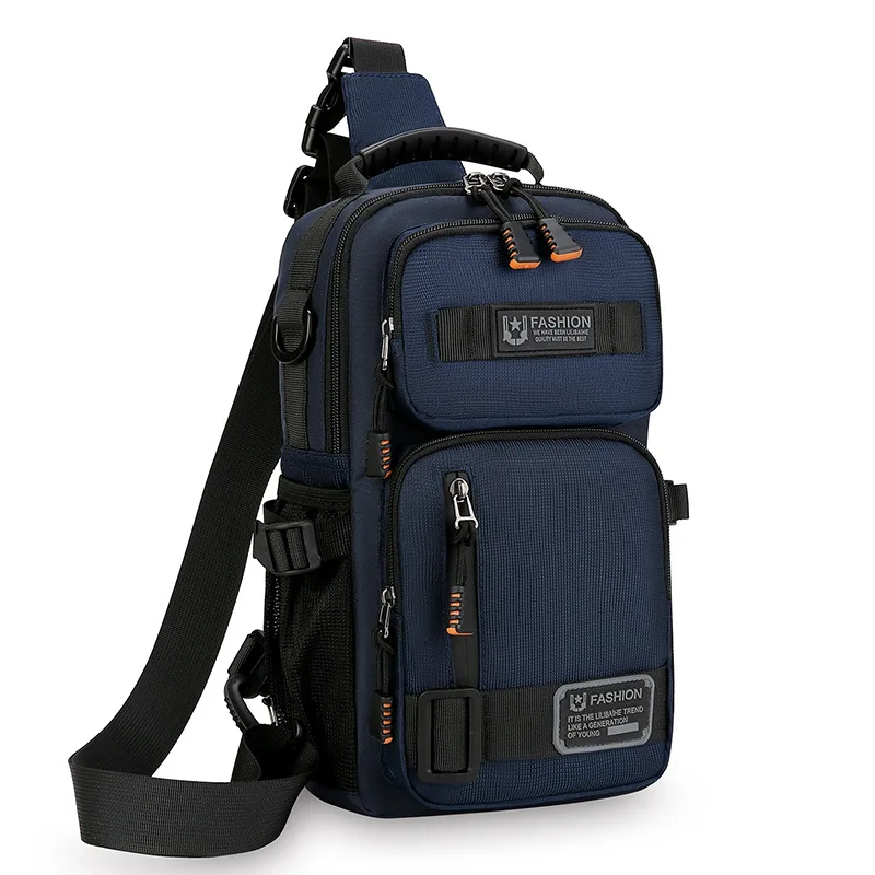 Men's Multifunctional Chest Bag Lightweight Simple Multi-pockets Shoulder Bags Outdoor Sports Hiking Cycling Crossbody Bag