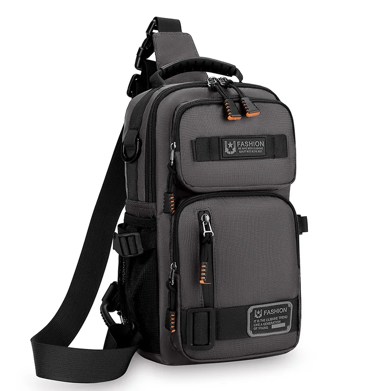 Men's Multifunctional Chest Bag Lightweight Simple Multi-pockets Shoulder Bags Outdoor Sports Hiking Cycling Crossbody Bag
