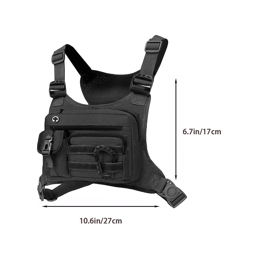 Tactical Chest Bag for Men EDC Anti-Theft Waterproof Chest Pack Sling Bag Cycling Running Outdoor Vest Crossbody Bag