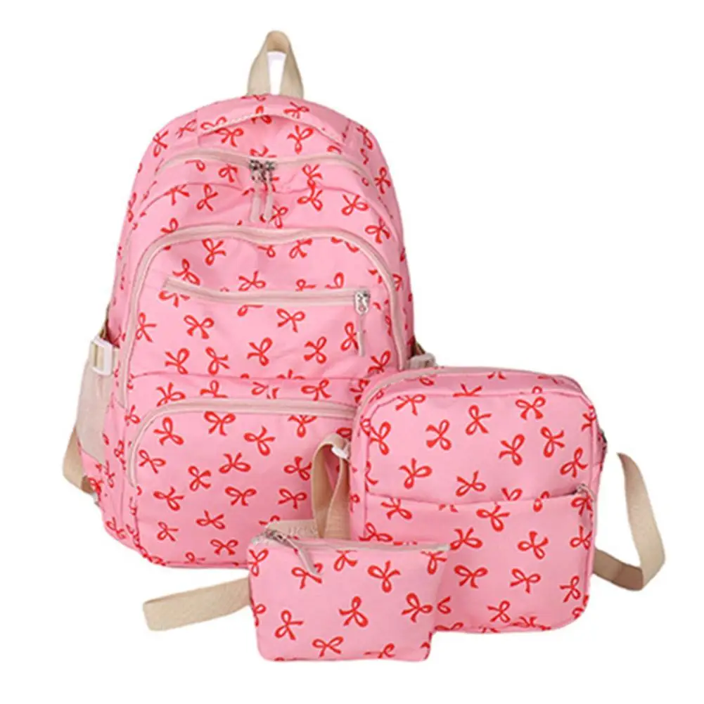 3 Set Large Capacity Backpack Nylon School Bag Adjustable Strap College Bag Travel Backpack Student Backpack
