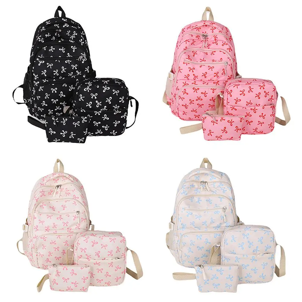 3 Set Large Capacity Backpack Nylon School Bag Adjustable Strap College Bag Travel Backpack Student Backpack