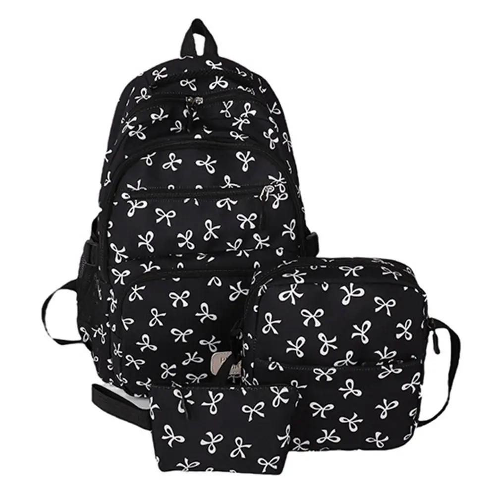 3 Set Large Capacity Backpack Nylon School Bag Adjustable Strap College Bag Travel Backpack Student Backpack