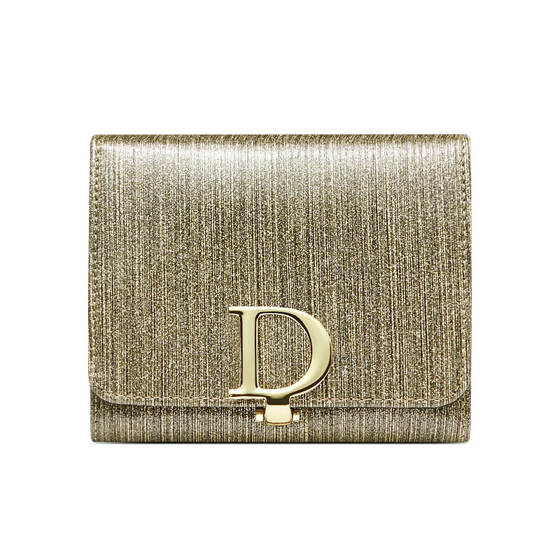 Bright Fashion Women Cowhide Leather Wallet Anti Rfid Card Holder Short Purse for Girl