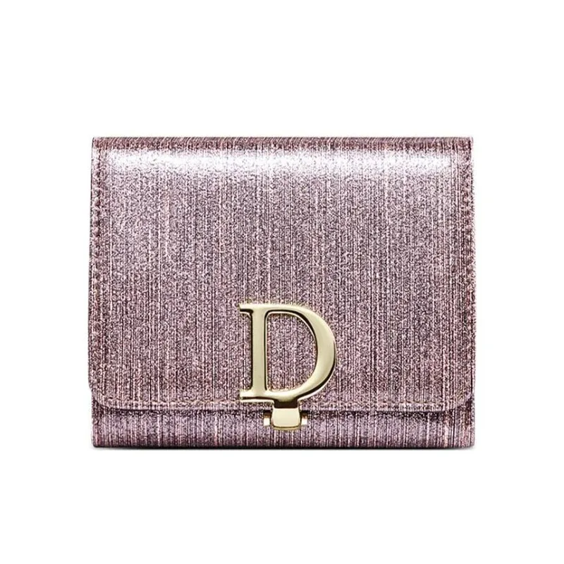 Bright Fashion Women Cowhide Leather Wallet Anti Rfid Card Holder Short Purse for Girl