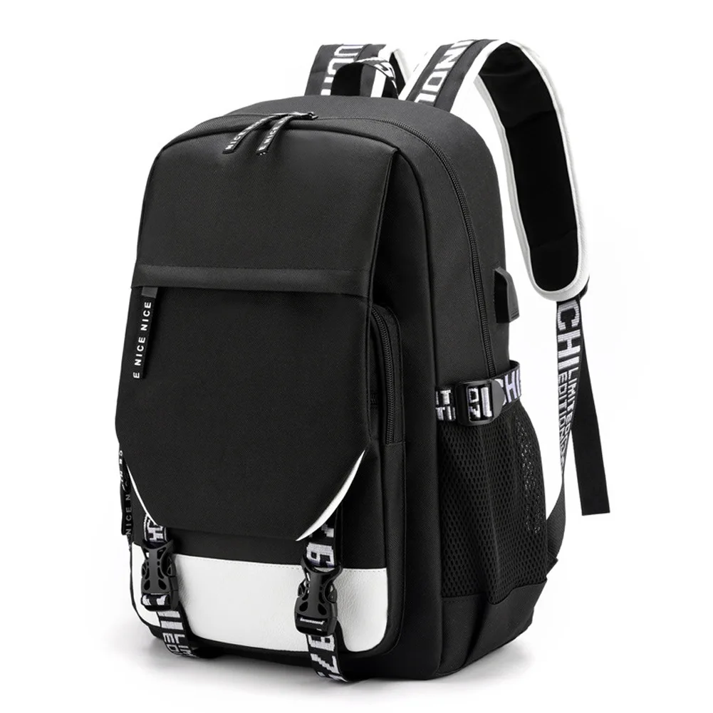 Anime JOJO Jonathan Joes Killer Golden Experience Backpack School BookBags Mochila Travel USB Port Bag Laptop Boy Girls Backpack