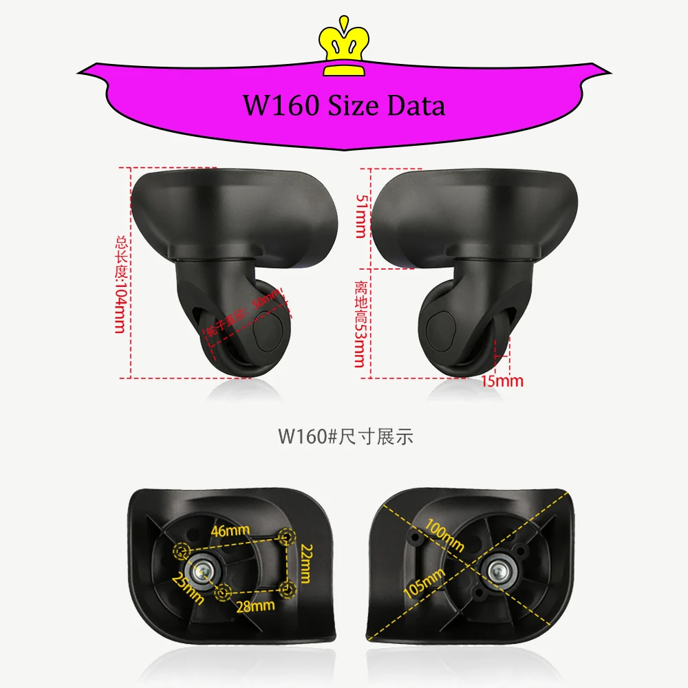 Compatible With Samsonite A07 Trolley Case Replacement Detachable Universal Wheel New Upgrade Materials Leather Case Pulley