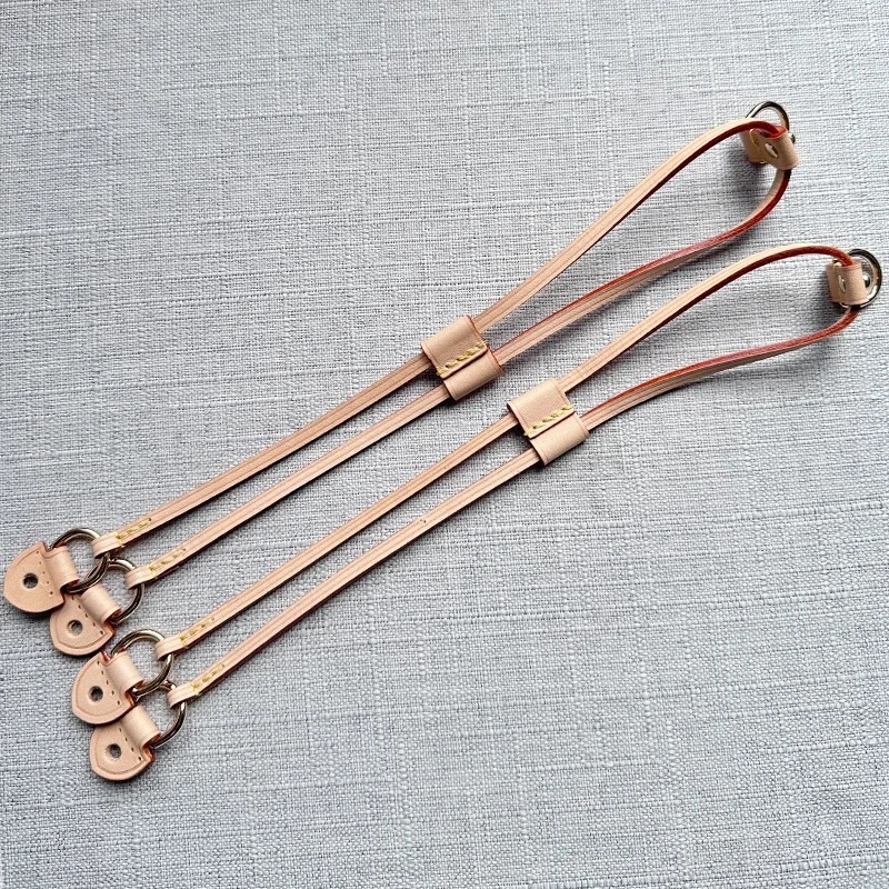 One Pair Vachetta Leather Cinch Side Straps for LV DIY Neverfull Pm Mm Gm Repairs Premium Leather Handle Straps Solution