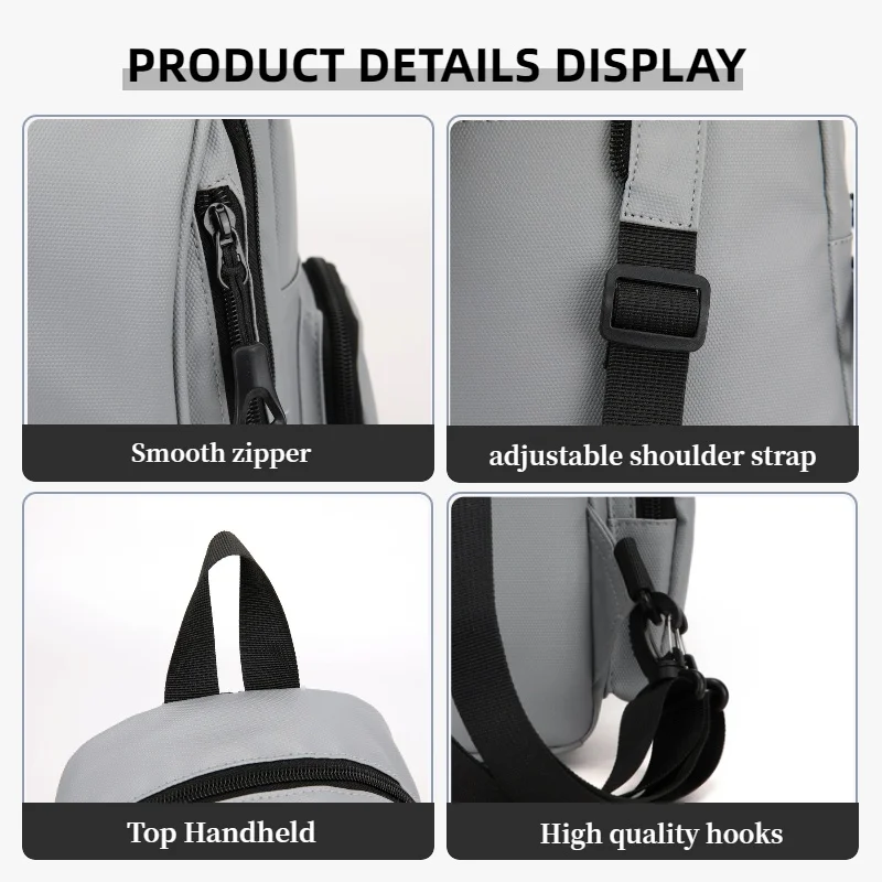 Multi Functional Men's Chest Bag Oxford Mini Backpack for Daily Commuting Outdoor Sports Travel
