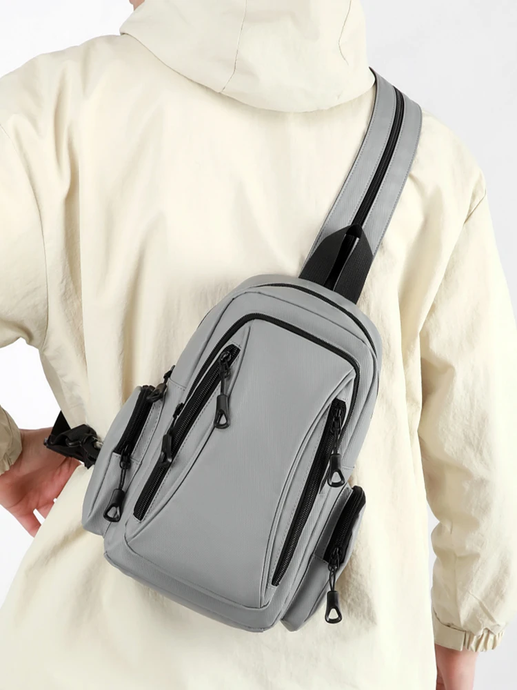 Multi Functional Men's Chest Bag Oxford Mini Backpack for Daily Commuting Outdoor Sports Travel