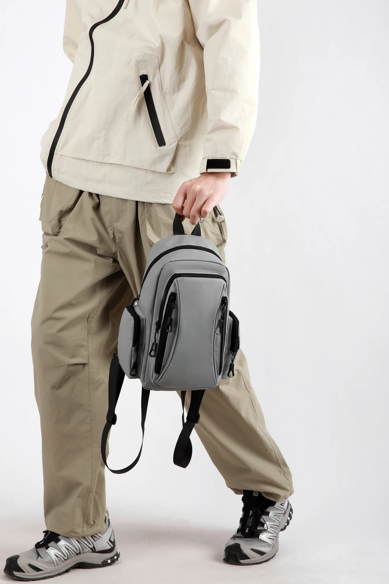Multi Functional Men's Chest Bag Oxford Mini Backpack for Daily Commuting Outdoor Sports Travel