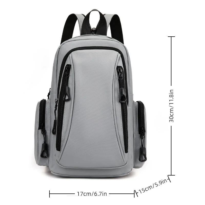 Multi Functional Men's Chest Bag Oxford Mini Backpack for Daily Commuting Outdoor Sports Travel
