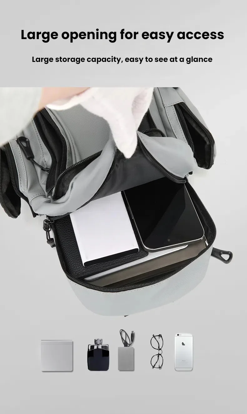 Multi Functional Men's Chest Bag Oxford Mini Backpack for Daily Commuting Outdoor Sports Travel