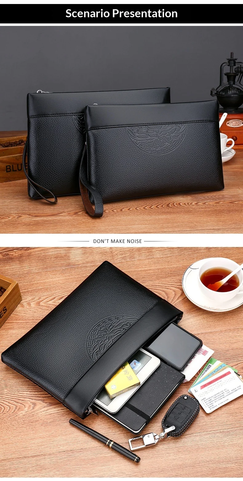 Men's New Luxury Handbag Casual Envelope Large Capacity Clutch BusinessUnderarm Bag for Men