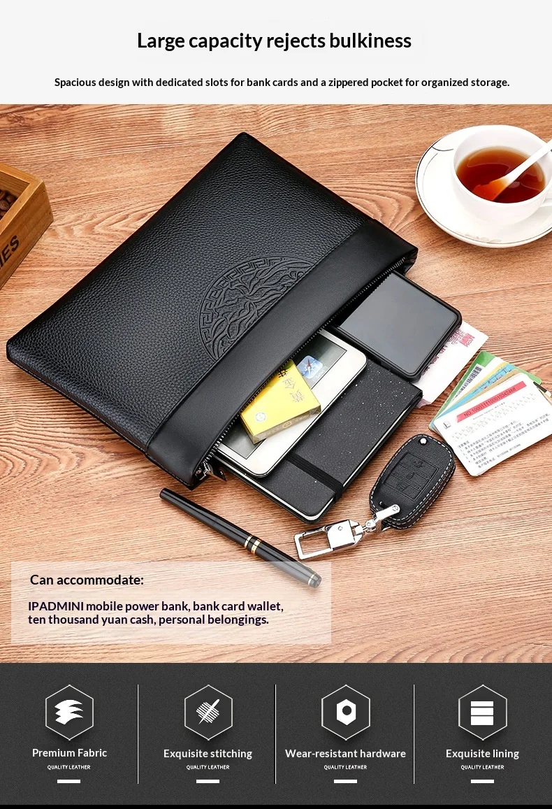 Men's New Luxury Handbag Casual Envelope Large Capacity Clutch BusinessUnderarm Bag for Men